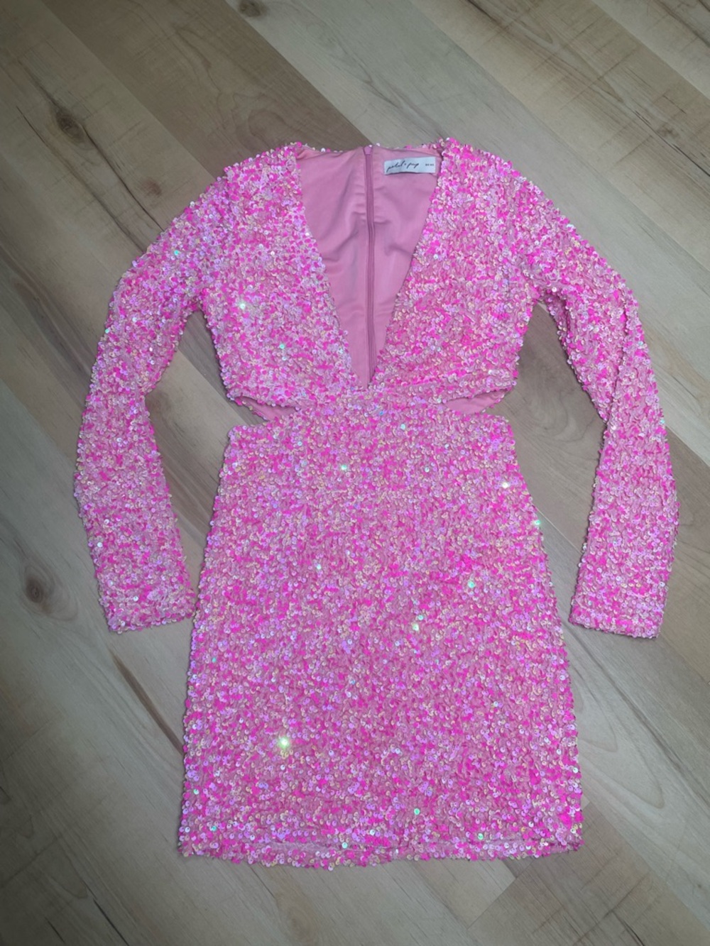 Petal & Pup Pink Sequin Mini Dress Small Prom Vegas Bachelorette Party - Picture 6 of 10